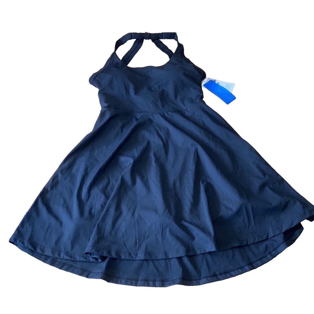 Ewedoos women's Tennis Skirt Built In Bra And Shorts Size Large Black